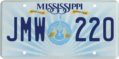 MS license plate JMW220
