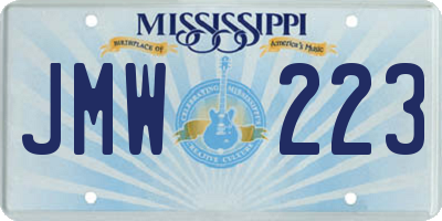 MS license plate JMW223