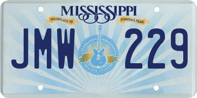 MS license plate JMW229