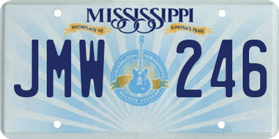 MS license plate JMW246