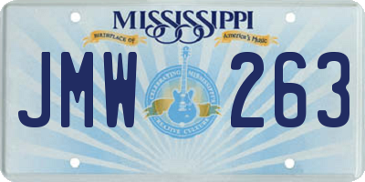 MS license plate JMW263
