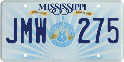 MS license plate JMW275