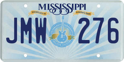 MS license plate JMW276