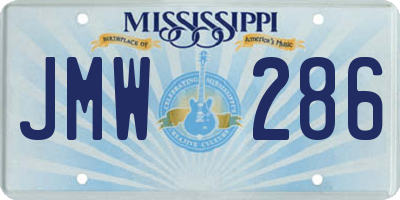 MS license plate JMW286