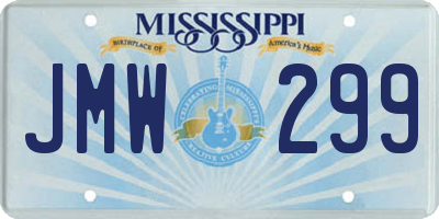 MS license plate JMW299
