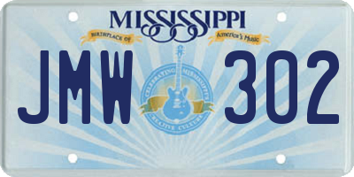 MS license plate JMW302