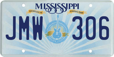 MS license plate JMW306
