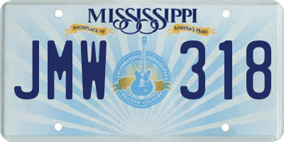 MS license plate JMW318