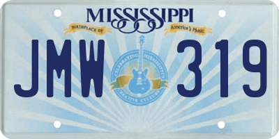 MS license plate JMW319