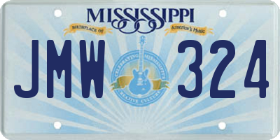 MS license plate JMW324