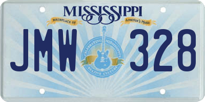 MS license plate JMW328