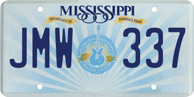 MS license plate JMW337