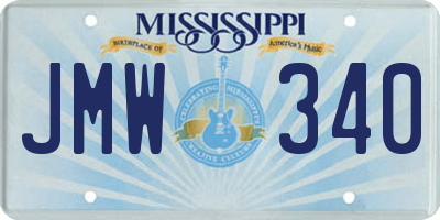 MS license plate JMW340
