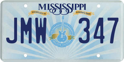 MS license plate JMW347