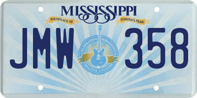 MS license plate JMW358