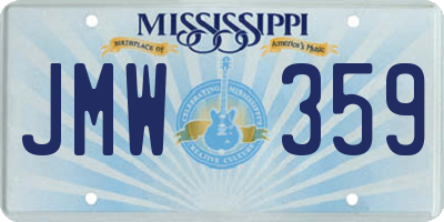 MS license plate JMW359