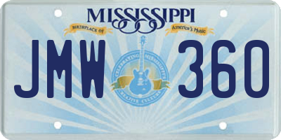 MS license plate JMW360