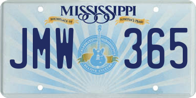 MS license plate JMW365