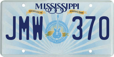 MS license plate JMW370