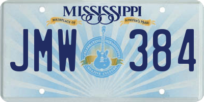 MS license plate JMW384