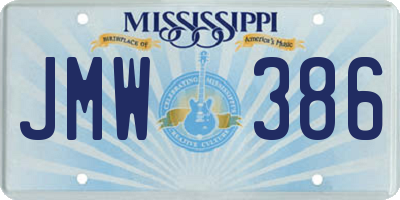 MS license plate JMW386