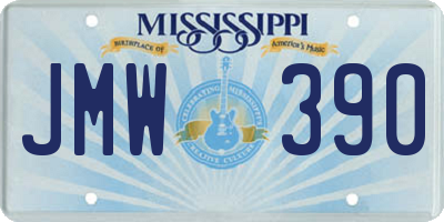 MS license plate JMW390
