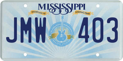 MS license plate JMW403