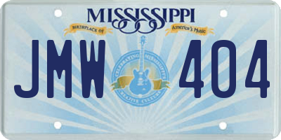 MS license plate JMW404