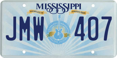 MS license plate JMW407