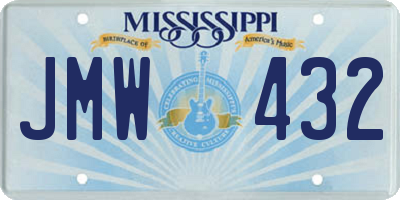 MS license plate JMW432