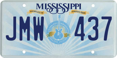 MS license plate JMW437