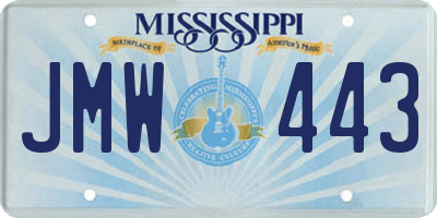 MS license plate JMW443