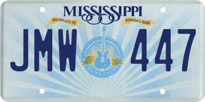 MS license plate JMW447
