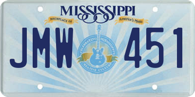 MS license plate JMW451