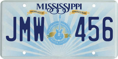 MS license plate JMW456