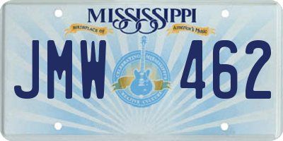 MS license plate JMW462