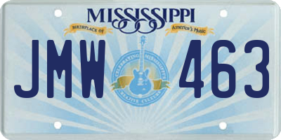 MS license plate JMW463