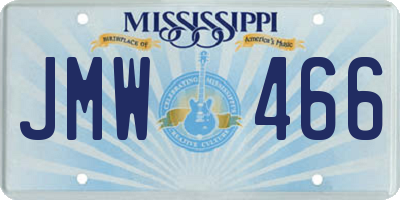 MS license plate JMW466