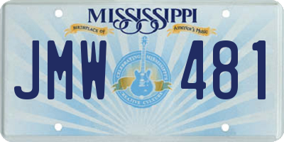 MS license plate JMW481