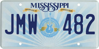 MS license plate JMW482