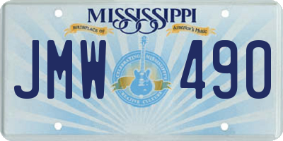 MS license plate JMW490