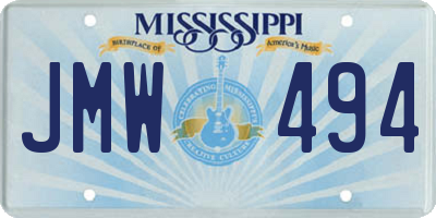 MS license plate JMW494
