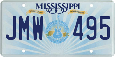 MS license plate JMW495