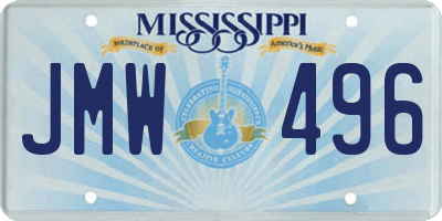MS license plate JMW496