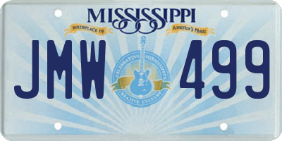 MS license plate JMW499