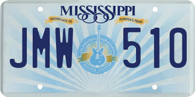 MS license plate JMW510