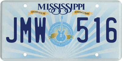 MS license plate JMW516