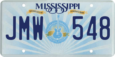 MS license plate JMW548