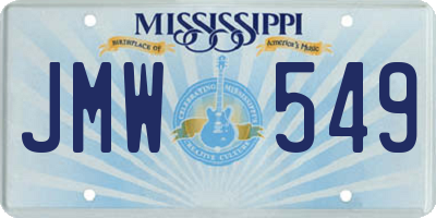 MS license plate JMW549