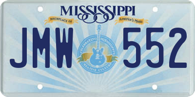 MS license plate JMW552